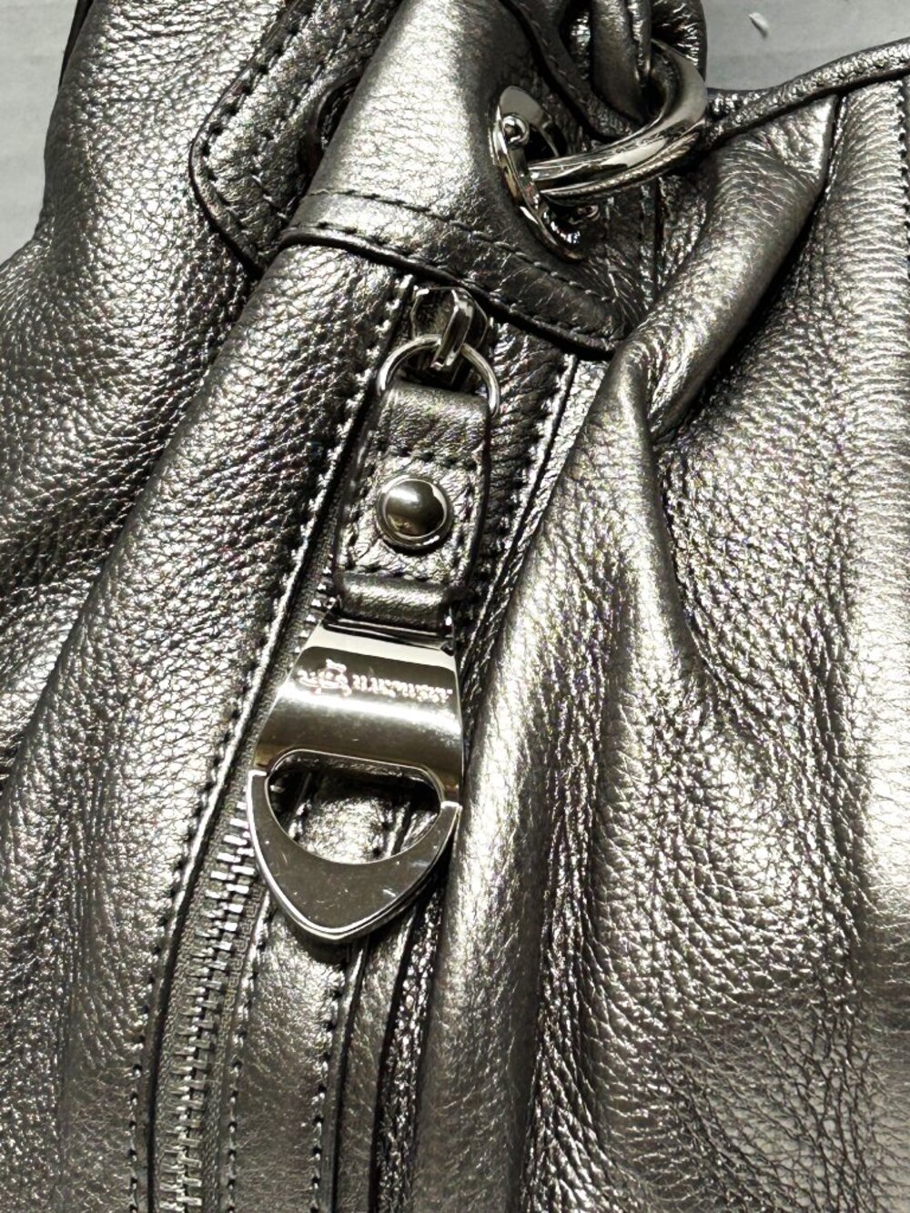 B.Makowsky silver pebble leather shoulder bag - Picture 14 of 16